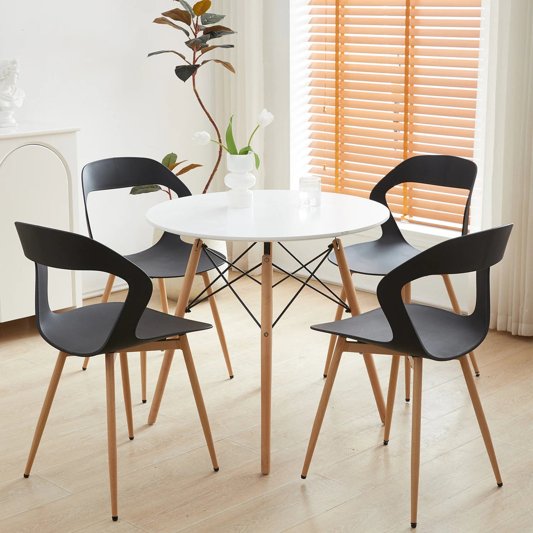 Chaise salle à manger lot de 6 ensembles en plastique moderne - vente privée 14:29White;200007763:201336101
