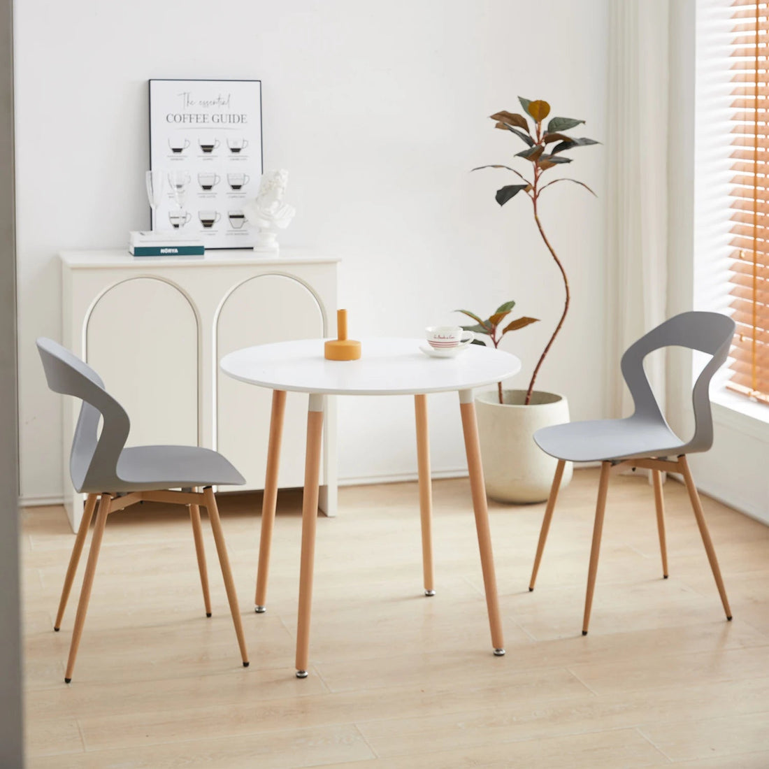 Chaise salle à manger lot de 6 ensembles en plastique moderne - vente privée 14:29White;200007763:201336101