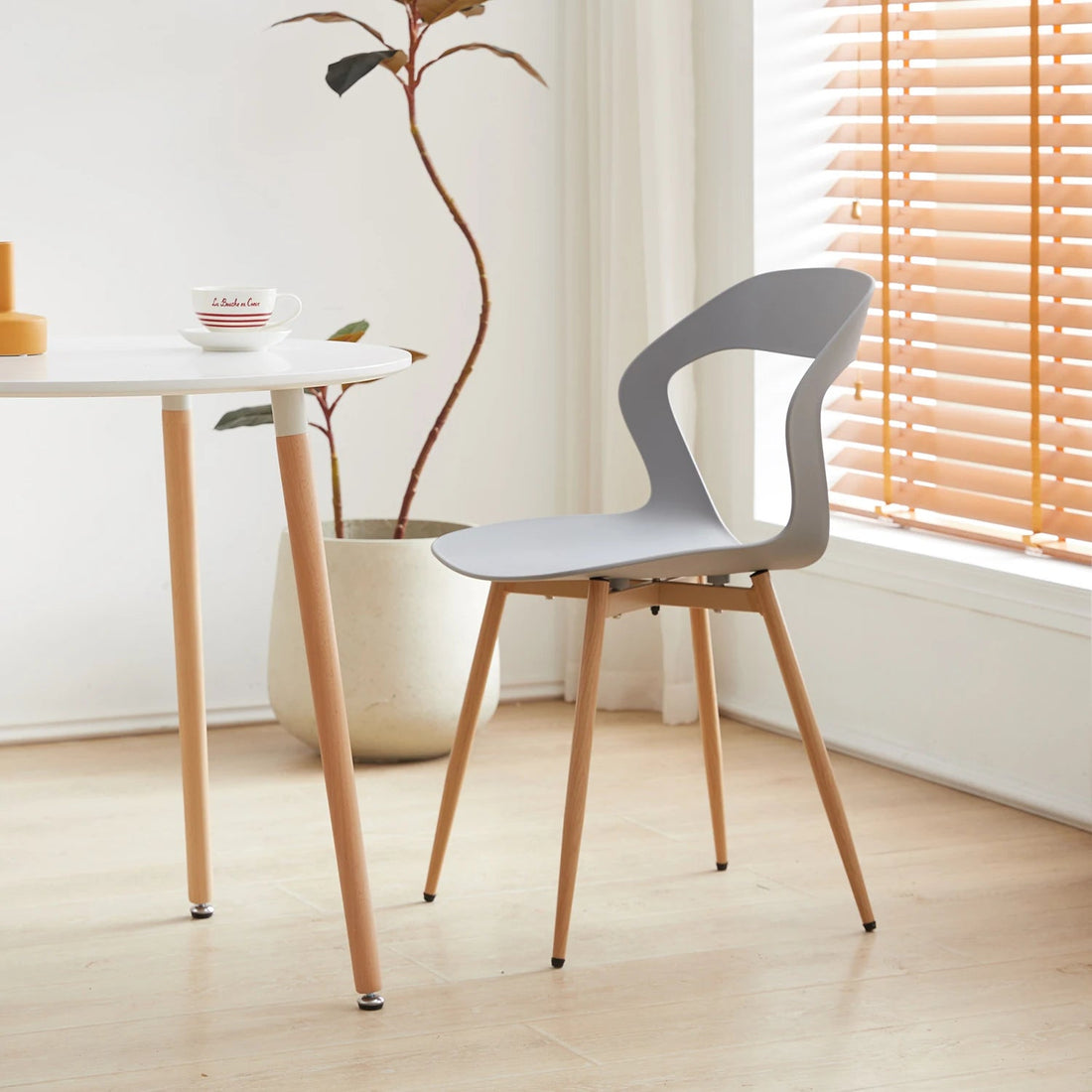 Chaise salle à manger lot de 6 ensembles en plastique moderne - vente privée 14:29White;200007763:201336101