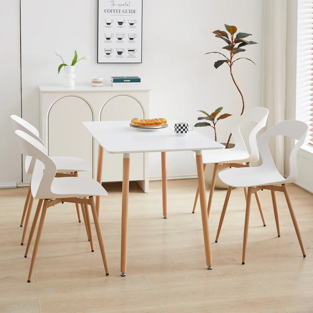 Chaise salle à manger lot de 6 ensembles en plastique moderne - vente privée 14:29White;200007763:201336101