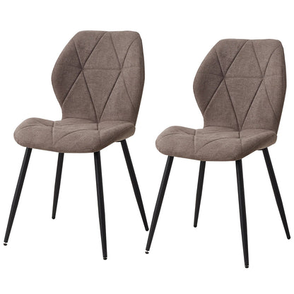 Chaise salle à manger marron / Beige / Vert en lin par lot de 2/4/6 pièces - vente privée 14:1732PCS Brown;200007763:201336101