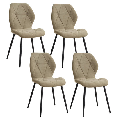 Chaise salle à manger marron / Beige / Vert en lin par lot de 2/4/6 pièces - vente privée 14:175Green;200007763:201336101