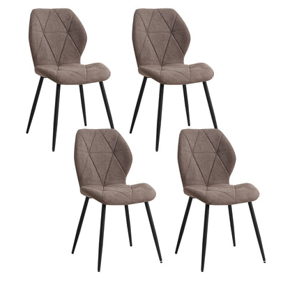 Chaise salle à manger marron / Beige / Vert en lin par lot de 2/4/6 pièces - vente privée 14:200000195Brown;200007763:201336101