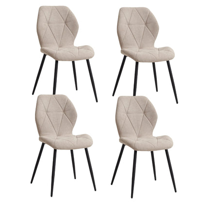 Chaise salle à manger marron / Beige / Vert en lin par lot de 2/4/6 pièces - vente privée 14:200006154Beige;200007763:201336101