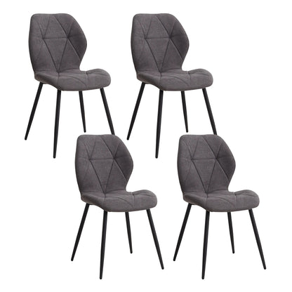Chaise salle à manger marron / Beige / Vert en lin par lot de 2/4/6 pièces - vente privée 14:200006155Dark Grey;200007763:201336101