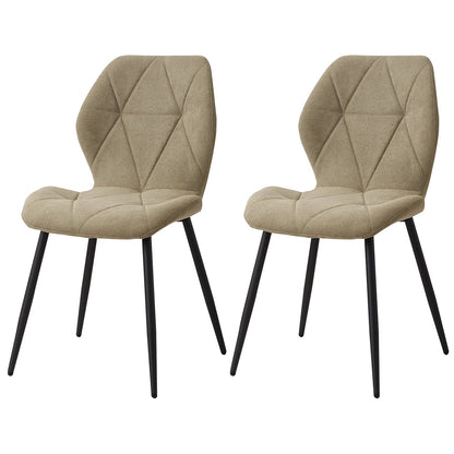 Chaise salle à manger marron / Beige / Vert en lin par lot de 2/4/6 pièces - vente privée 14:2001418722PCS Green;200007763:201336101