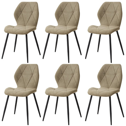 Chaise salle à manger marron / Beige / Vert en lin par lot de 2/4/6 pièces - vente privée 14:2001430916PCS Green;200007763:201336101