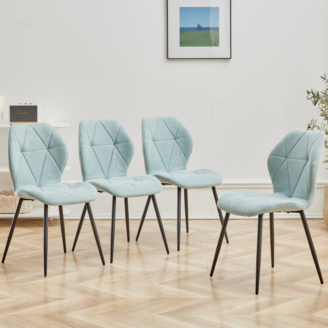 Chaise salle à manger marron / Beige / Vert en lin par lot de 2/4/6 pièces - vente privée 14:2008440616PCS Brown;200007763:201336101