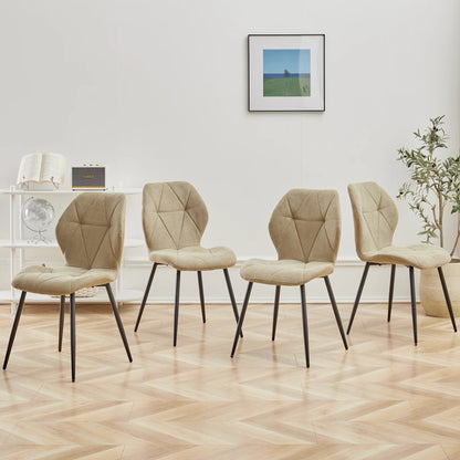 Chaise salle à manger marron / Beige / Vert en lin par lot de 2/4/6 pièces - vente privée 14:2008440616PCS Brown;200007763:201336101