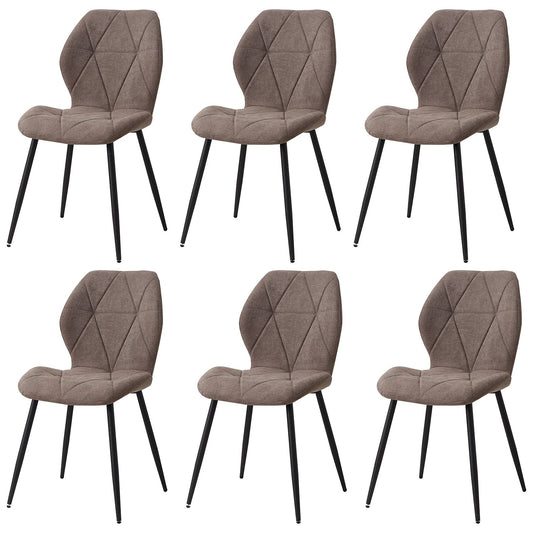 Chaise salle à manger marron / Beige / Vert en lin par lot de 2/4/6 pièces - vente privée 14:2008440616PCS Brown;200007763:201336101