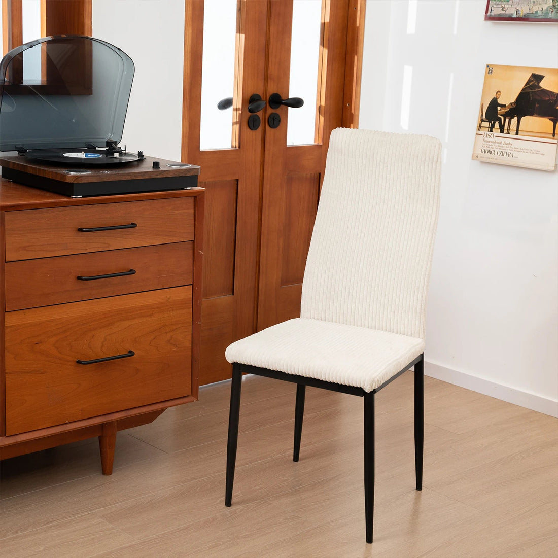 Chaise salle à manger moderne beige 4/8/12 ensembles 108 × 43 × 23  cm - vente privée 14:200844060White-4PCS;200007763:201336101