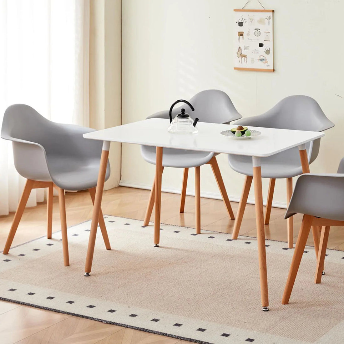 Chaise salle à manger moderne style minimaliste 4 ensembles - vente privée 14:29White;200007763:201336101