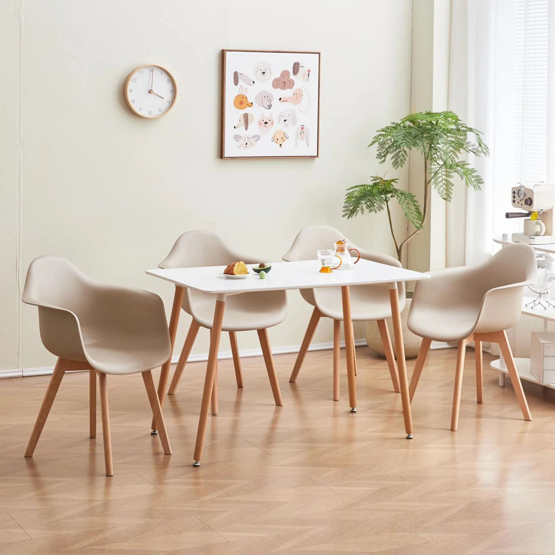 Chaise salle à manger moderne style minimaliste 4 ensembles - vente privée 14:29White;200007763:201336101