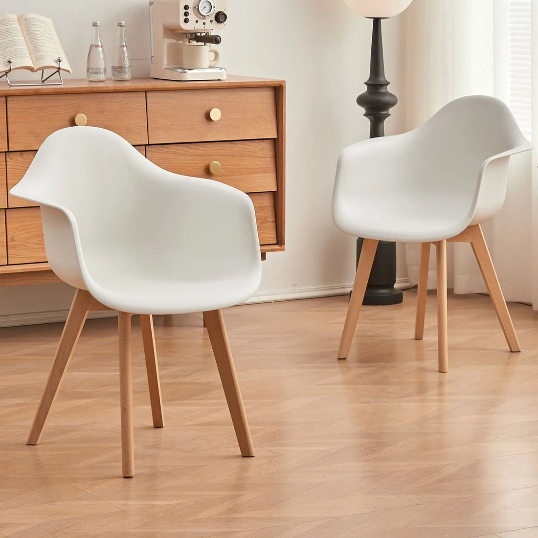 Chaise salle à manger moderne style minimaliste 4 ensembles - vente privée 14:29White;200007763:201336101