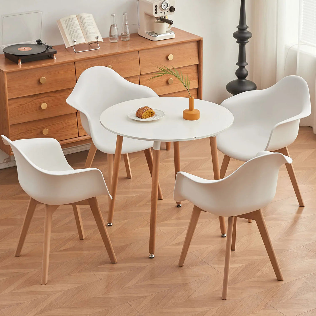Chaise salle à manger moderne style minimaliste 4 ensembles - vente privée 14:29White;200007763:201336101