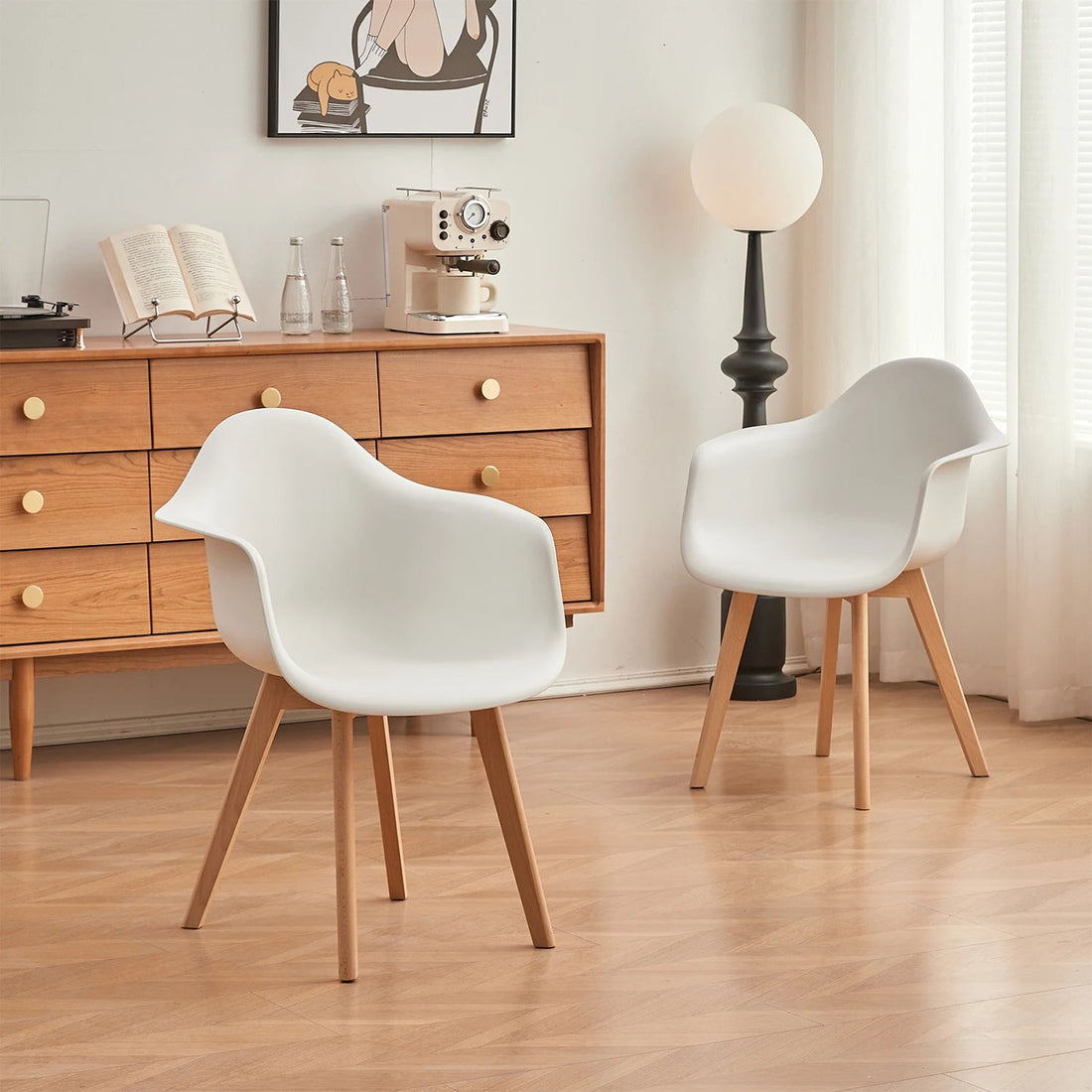 Chaise salle à manger moderne style minimaliste 4 ensembles - vente privée 14:29White;200007763:201336101