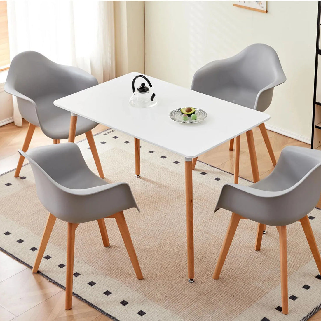 Chaise salle à manger moderne style minimaliste 4 ensembles - vente privée 14:29White;200007763:201336101