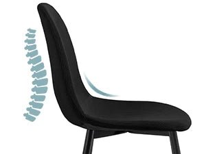 Chaise salle à manger noir en velours côtelé 4 ensembles - vente privée 14:193;200007763:201336101