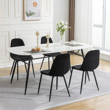 Chaise salle à manger noir en velours côtelé 4 ensembles - vente privée 14:193;200007763:201336101