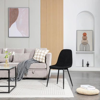 Chaise salle à manger noir en velours côtelé 4 ensembles - vente privée 14:193;200007763:201336101