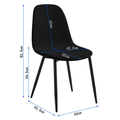Chaise salle à manger noir en velours côtelé 4 ensembles - vente privée 14:193;200007763:201336101