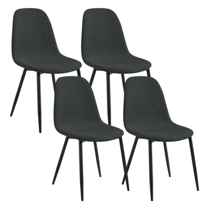 Chaise salle à manger noir en velours côtelé 4 ensembles - vente privée 14:200006155;200007763:201336101