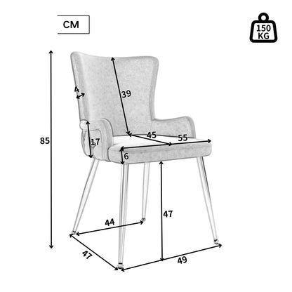 Chaise salle à manger originale en velours 2 pièces - vente privée 14:2000061542pc;200007763:201336101
