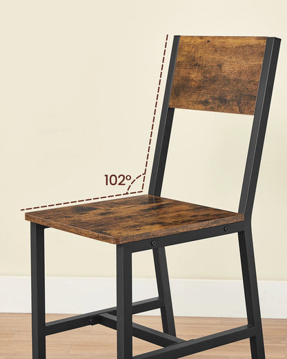 Chaise salle à manger pieds métal 4 ensembles - vente privée 14:200000195Marron Rustique et Noir d'encre;200007763:201336101