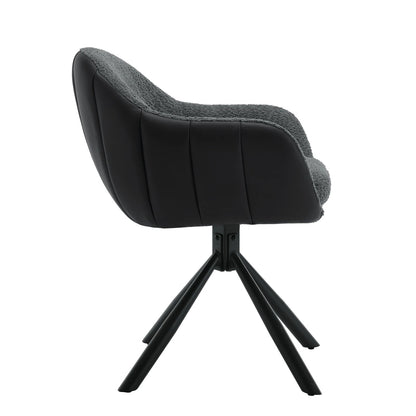 Chaise salle à manger pivotante de luxe premium 2 pièces - vente privée 14:200004889dark grey Chenille;200007763:201336101