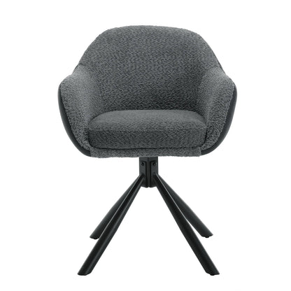 Chaise salle à manger pivotante de luxe premium 2 pièces - vente privée 14:200004889dark grey Chenille;200007763:201336101