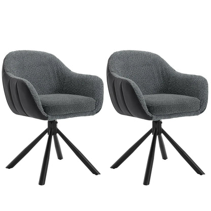 Chaise salle à manger pivotante de luxe premium 2 pièces - vente privée 14:200004889dark grey Chenille;200007763:201336101