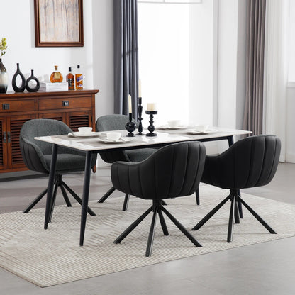 Chaise salle à manger pivotante de luxe premium 2 pièces - vente privée 14:200004889dark grey Chenille;200007763:201336101