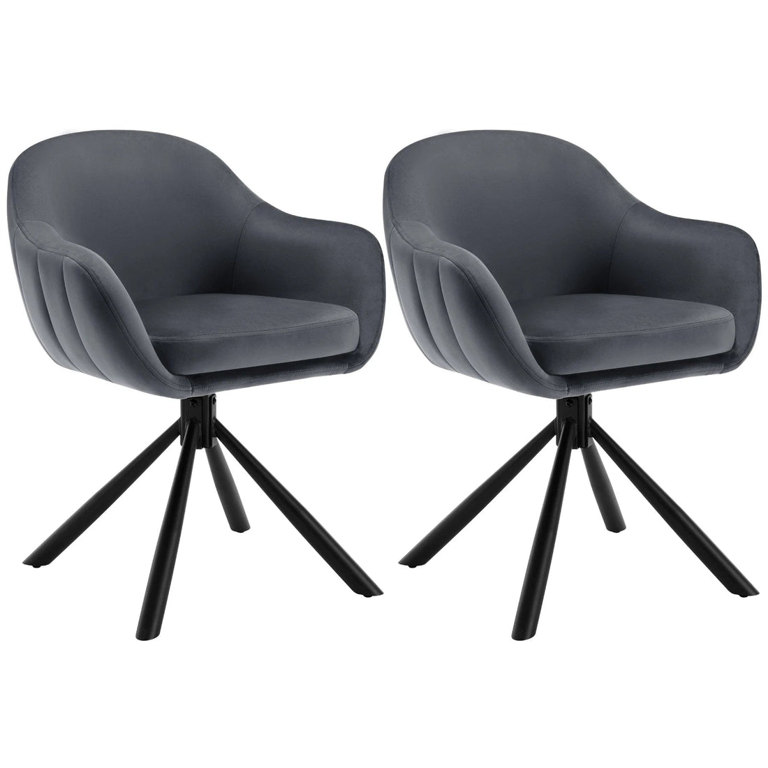 Chaise salle à manger pivotante de luxe premium 2 pièces - vente privée 14:200006155dark grey velvet;200007763:201336101