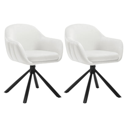 Chaise salle à manger pivotante de luxe premium 2 pièces - vente privée 14:200844060cream velvet;200007763:201336101