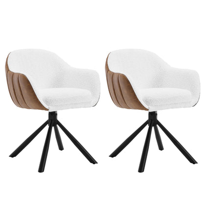 Chaise salle à manger pivotante de luxe premium 2 pièces - vente privée 14:29white Chenille;200007763:201336101