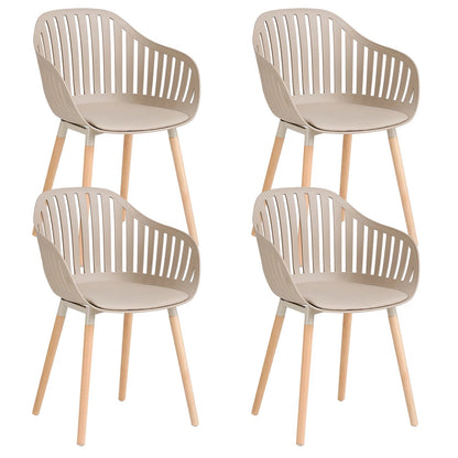 Chaise salle à manger plastique originale 4 ensembles - vente privée 14:200006154Beige;200007763:201336101