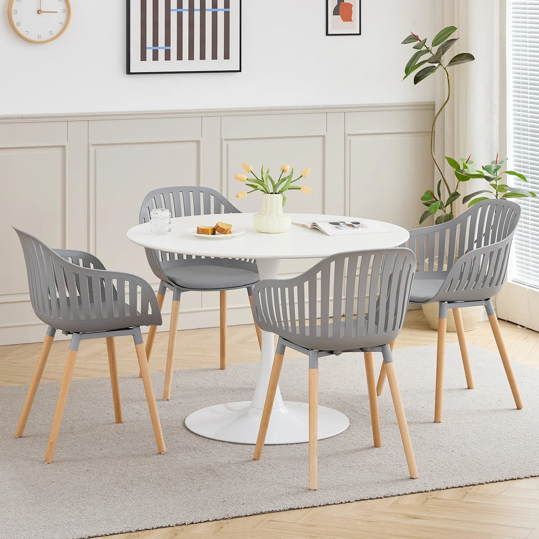Chaise salle à manger plastique originale 4 ensembles - vente privée 14:29White;200007763:201336101