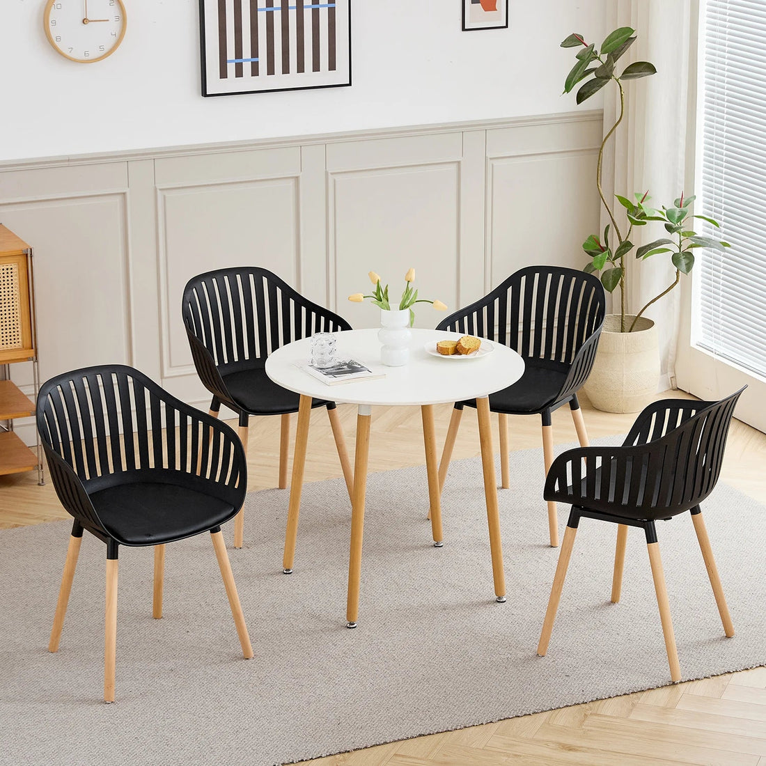 Chaise salle à manger plastique originale 4 ensembles - vente privée 14:29White;200007763:201336101
