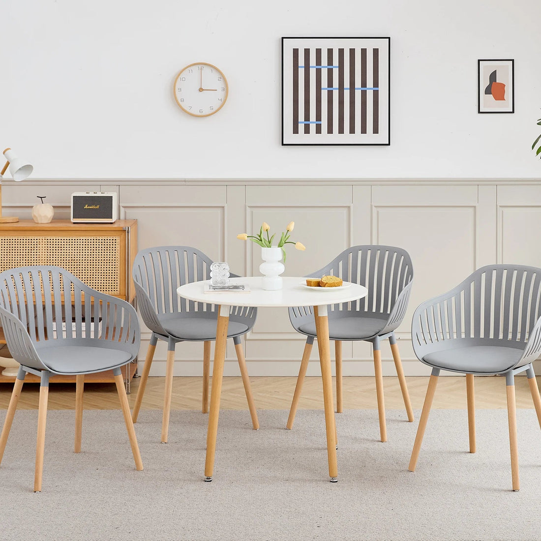 Chaise salle à manger plastique originale 4 ensembles - vente privée 14:29White;200007763:201336101