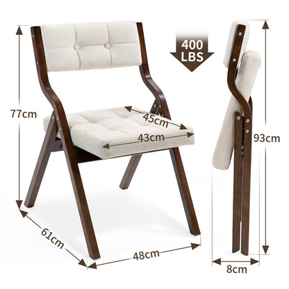 Chaise salle à manger pliante en bois de 2 ensembles - vente privée 14:200000195;200007763:201336101
