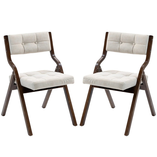 Chaise salle à manger pliante en bois de 2 ensembles - vente privée 14:200000195;200007763:201336101