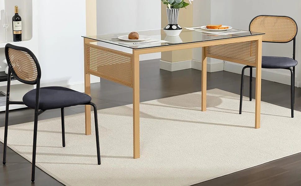 Chaise salle à manger rotin simple de 2 pièces - vente privée 14:366Beige;200007763:201336101