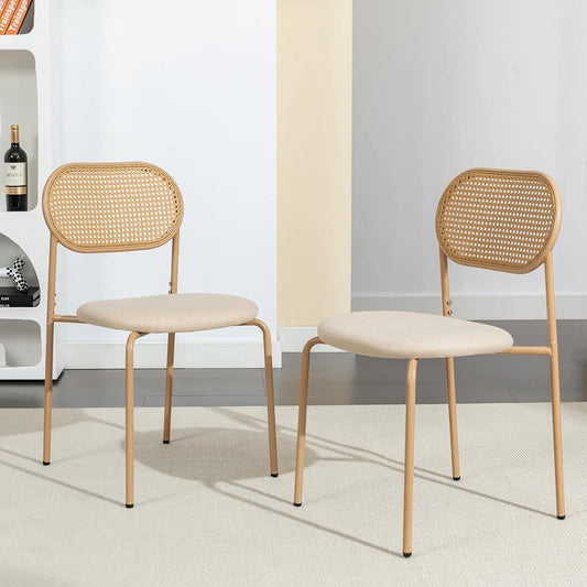 Chaise salle à manger rotin simple de 2 pièces - vente privée 14:366Beige;200007763:201336101
