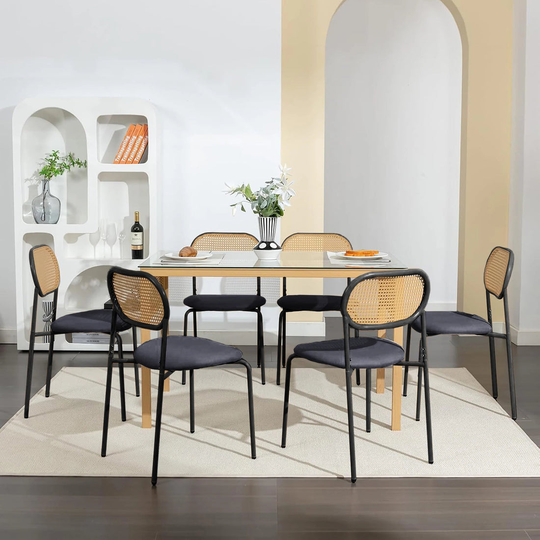 Chaise salle à manger rotin simple de 2 pièces - vente privée 14:366Beige;200007763:201336101