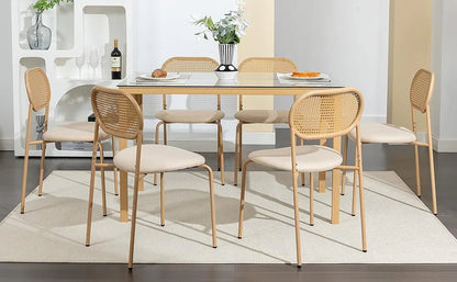 Chaise salle à manger rotin simple de 2 pièces - vente privée 14:366Beige;200007763:201336101