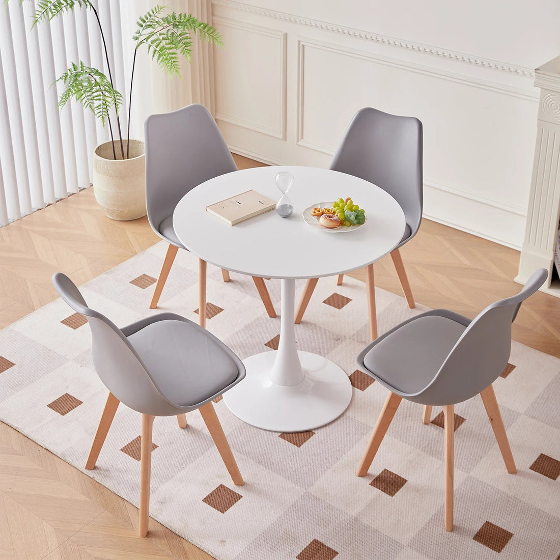 Chaise salle à manger scandinave nordique en plastique de luxe 4 pièces - vente privée 14:29White;200007763:201336101