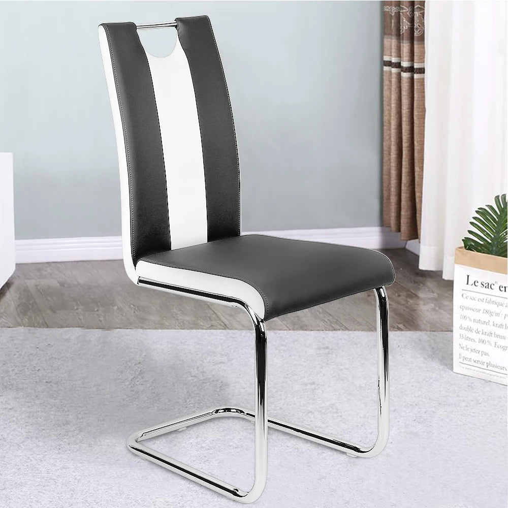 Chaise salle à manger similicuir noir 2 pièces - vente privée 14:193;200007763:201336342