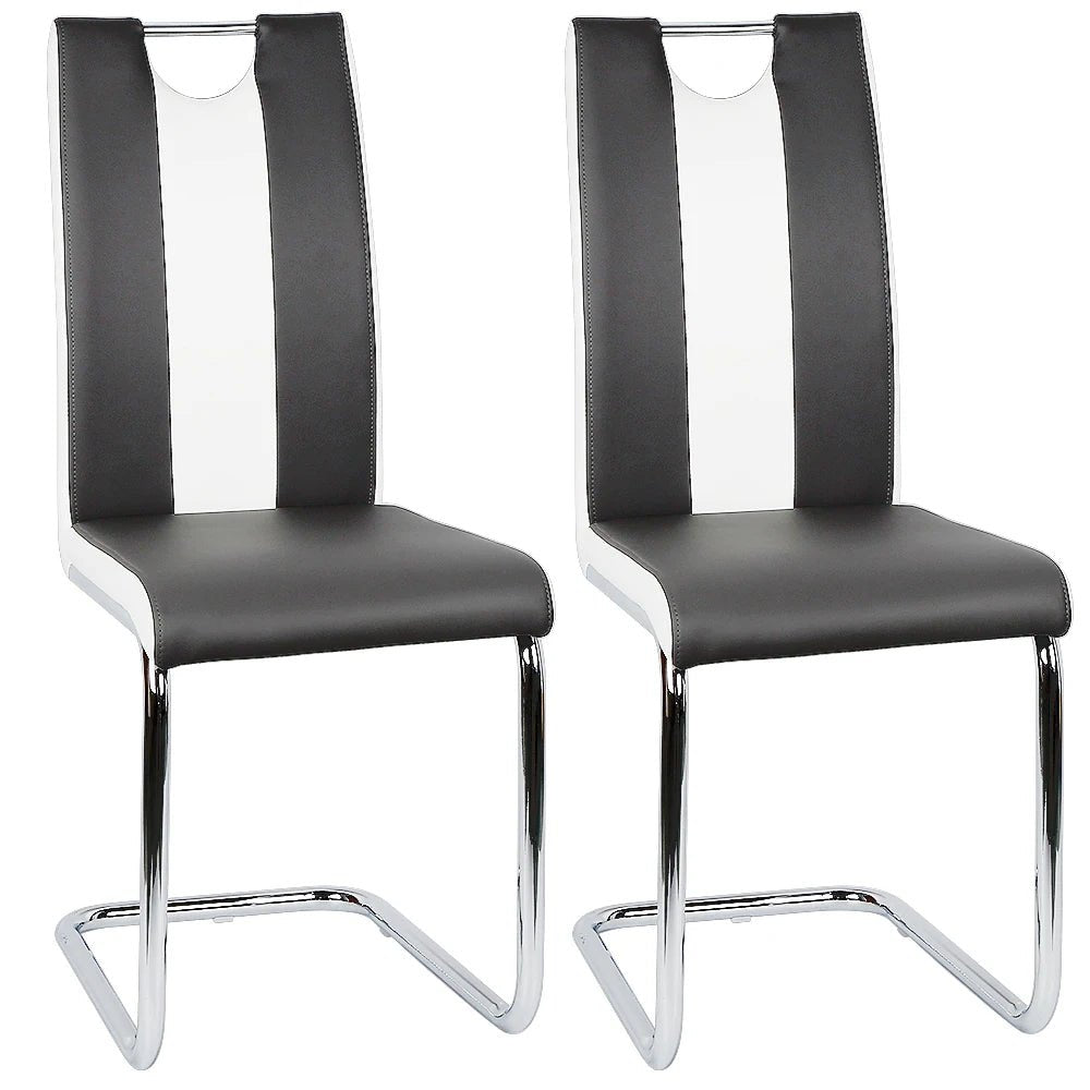 Chaise salle à manger similicuir noir 2 pièces - vente privée 14:193;200007763:201336342