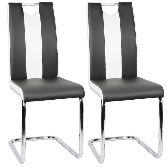Chaise salle à manger similicuir noir 2 pièces - vente privée 14:193;200007763:201336342