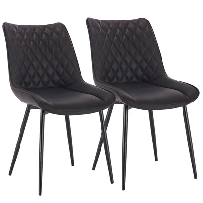 Chaise salle à manger solide rembourrées en lot de 2 ensembles - vente privée 14:193anthracite leather;200007763:201336101
